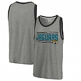 Jacksonville Jaguars NFL Pro Line by Fanatics Branded Iconic Collection Onside Stripe Tri-Blend Tank Top - Heathered Gray,baseball caps,new era cap wholesale,wholesale hats